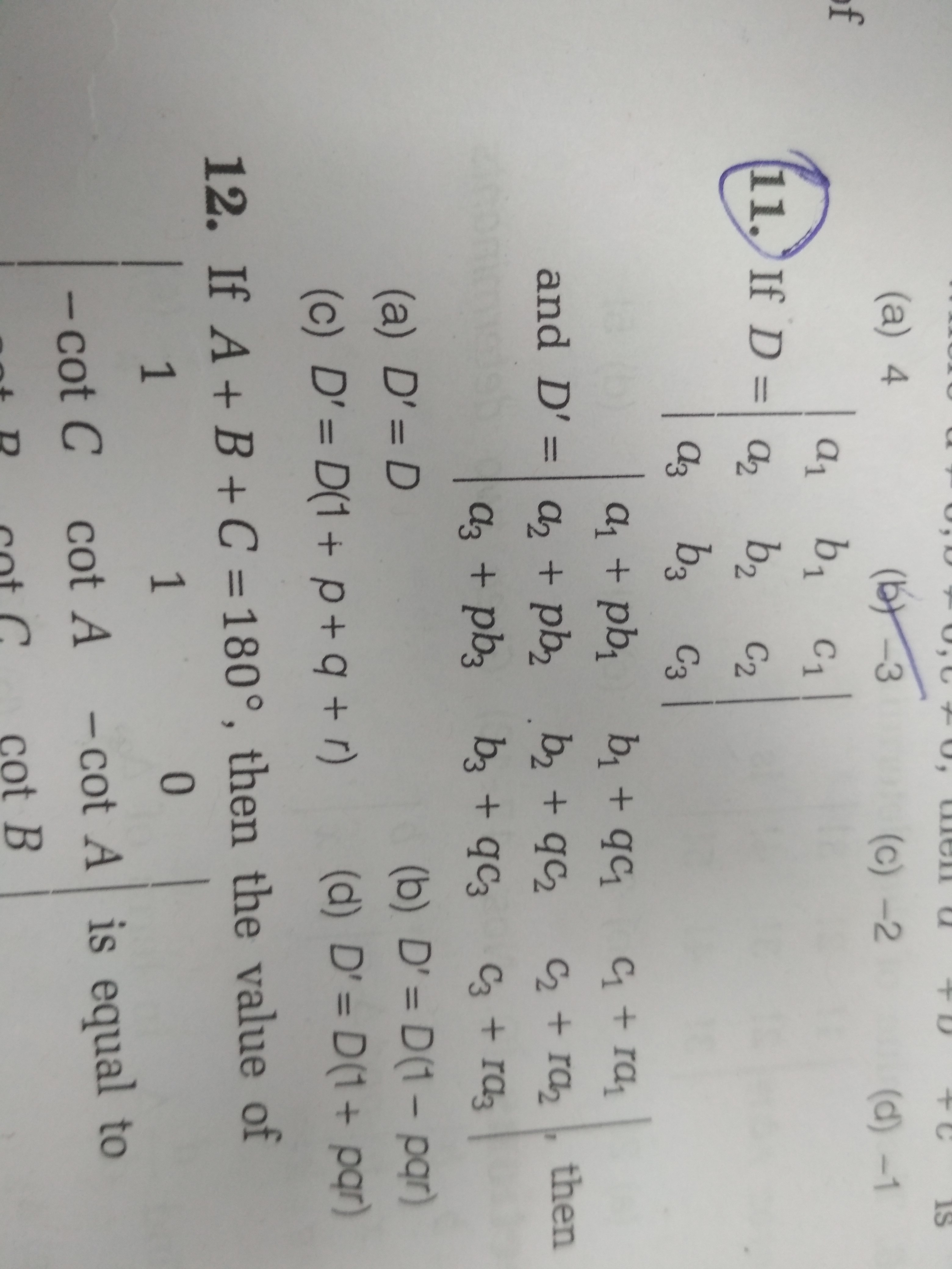 Question image for 11 question Here what is the correct answer of th